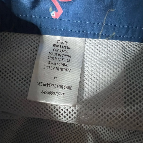 Men’s XL Trinity Blue Flamingo Print Swim Shorts - Picture 5 of 7